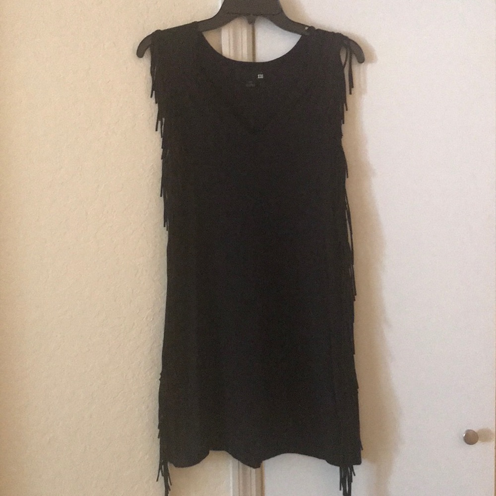 Black dress with tassels